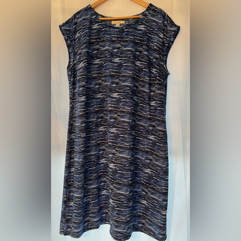 Sleeveless Blue Patterned Women's Dress